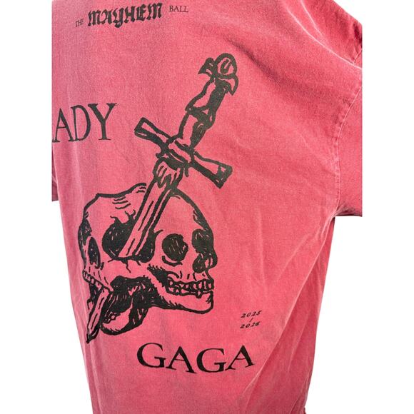 Lady Gaga Tour Shirt Mayhem Ball Skull Killah Concert Merch 2025 Raw Hem XXL - Picture 4 of 7